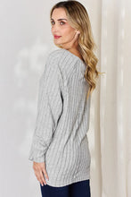 Load image into Gallery viewer, Basic Bae Full Size Ribbed Round Neck Slit T-Shirt
