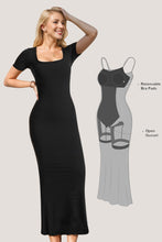 Load image into Gallery viewer, Basic Bae Built-In Shapewear Square Neck Short Sleeve Maxi Dress