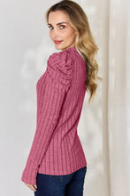 Load image into Gallery viewer, Basic Bae Full Size Ribbed Mock Neck Puff Sleeve T-Shirt