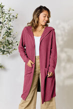 Load image into Gallery viewer, Basic Bae Full Size Hooded Sweater Cardigan