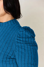 Load image into Gallery viewer, Basic Bae Full Size Ribbed Mock Neck Puff Sleeve T-Shirt