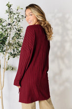 Load image into Gallery viewer, Basic Bae Full Size Ribbed Round Neck Long Sleeve Slit Top