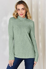 Load image into Gallery viewer, Basic Bae Full Size Ribbed Mock Neck Long Sleeve T-Shirt