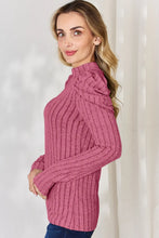 Load image into Gallery viewer, Basic Bae Full Size Ribbed Mock Neck Puff Sleeve T-Shirt