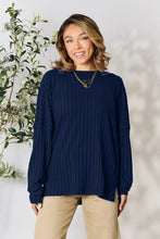 Load image into Gallery viewer, Basic Bae Full Size Ribbed Round Neck Slit Knit Top