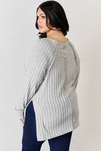 Load image into Gallery viewer, Basic Bae Full Size Ribbed Round Neck Slit T-Shirt