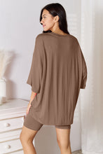Load image into Gallery viewer, Basic Bae Full Size Soft Rayon Three-Quarter Sleeve Top and Shorts Set