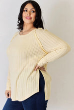 Load image into Gallery viewer, Basic Bae Full Size Ribbed Round Neck Slit T-Shirt