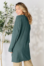 Load image into Gallery viewer, Basic Bae Full Size Ribbed Round Neck Long Sleeve Slit Top