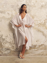 Load image into Gallery viewer, Bodrum Ties Kaftan - White