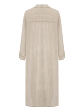 Load image into Gallery viewer, Voyage Shirt Dress - Khaki Green Stripes