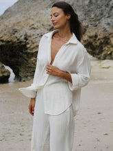 Load image into Gallery viewer, Echo Maxi Shirt - Gold Stripes