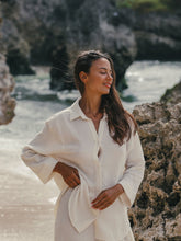 Load image into Gallery viewer, Echo Maxi Shirt - Gold Stripes