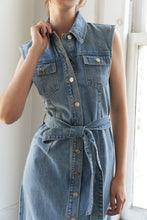 Load image into Gallery viewer, JUST FOLLOW ME DENIM MIDI DRESS