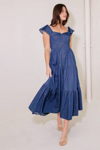 Load image into Gallery viewer, ONCE UPON A TIME DENIM BLUE MIDI DRESS