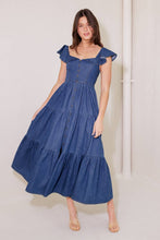 Load image into Gallery viewer, ONCE UPON A TIME DENIM BLUE MIDI DRESS