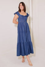 Load image into Gallery viewer, ONCE UPON A TIME DENIM BLUE MIDI DRESS