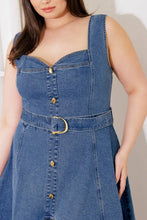 Load image into Gallery viewer, PRETTIEST BEHAVIOR DENIM MIDI DRESS