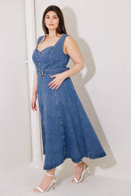 Load image into Gallery viewer, PRETTIEST BEHAVIOR DENIM MIDI DRESS
