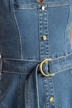 Load image into Gallery viewer, PRETTIEST BEHAVIOR DENIM MIDI DRESS