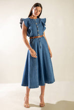 Load image into Gallery viewer, MY DEBUT DENIM MIDI DRESS