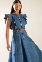 Load image into Gallery viewer, MY DEBUT DENIM MIDI DRESS