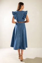 Load image into Gallery viewer, MY DEBUT DENIM MIDI DRESS