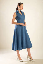 Load image into Gallery viewer, THE GENEVIEVE DENIM MIDI DRESS