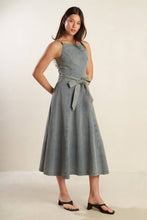 Load image into Gallery viewer, A DAY AT THE VINEYARD DENIM MIDI DRESS