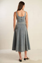 Load image into Gallery viewer, A DAY AT THE VINEYARD DENIM MIDI DRESS