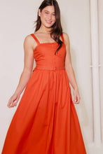 Load image into Gallery viewer, NO TIMELINE TOMATO WOVEN MIDI DRESS