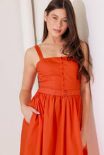 Load image into Gallery viewer, NO TIMELINE TOMATO WOVEN MIDI DRESS