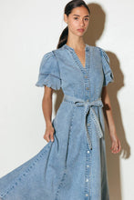 Load image into Gallery viewer, BAREFORM LIGHT DENIM MIDI DRESS