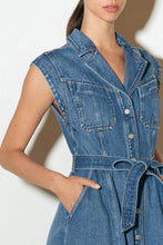 Load image into Gallery viewer, LIGHT CODE MEDIUM DENIM MIDI DRESS