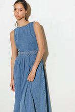 Load image into Gallery viewer, LAVENDER FIELDS DENIM MIDI DRESS