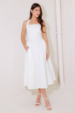 Load image into Gallery viewer, CAUGHT IN THE RAIN WHITE WOVEN MIDI DRESS