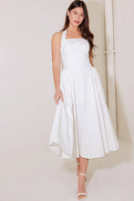 Load image into Gallery viewer, CAUGHT IN THE RAIN WHITE WOVEN MIDI DRESS