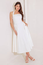 Load image into Gallery viewer, CAUGHT IN THE RAIN WHITE WOVEN MIDI DRESS