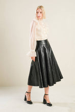 Load image into Gallery viewer, MY HEART TO YOU LEATHER MIDI SKIRT