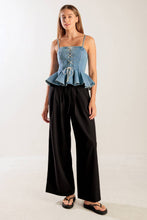 Load image into Gallery viewer, GRAND ENTRANCE INDIGO DENIM TOP