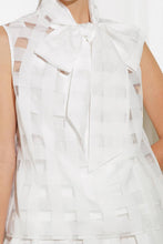 Load image into Gallery viewer, LIVE FOR US WHITE WOVEN ORGANZA TOP