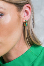 Load image into Gallery viewer, RUBY HOOP EARRINGS