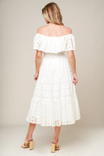 Load image into Gallery viewer, CATCHING MY BREATH EYELET MIDI DRESS