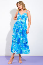 Load image into Gallery viewer, TAKE A VACATION OCEAN WOVEN MIDI DRESS