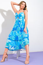 Load image into Gallery viewer, TAKE A VACATION OCEAN WOVEN MIDI DRESS