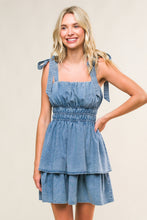 Load image into Gallery viewer, ALONG THE SHORELINE DENIM MINI DRESS