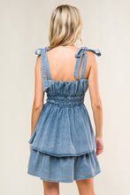 Load image into Gallery viewer, ALONG THE SHORELINE DENIM MINI DRESS