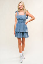 Load image into Gallery viewer, ALONG THE SHORELINE DENIM MINI DRESS