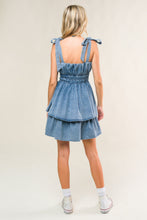 Load image into Gallery viewer, ALONG THE SHORELINE DENIM MINI DRESS