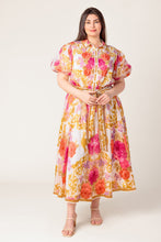 Load image into Gallery viewer, MAKING IT RIGHT IVORY FLORAL WOVEN MIDI DRESS